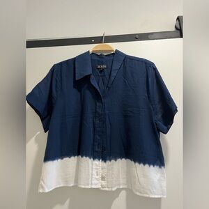 J. Crew Dip dyed gamine cotton shirt